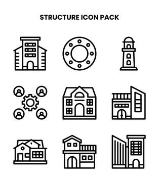 Structure Line Bundle Icons Pack Illustrazione stock