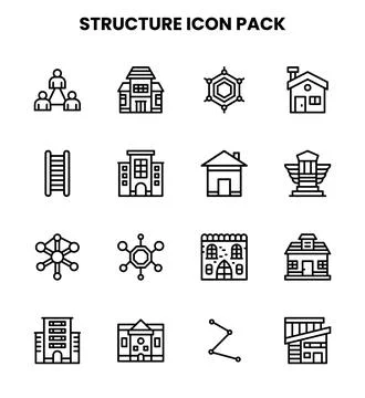 Structure Line Graphics Icons Pack Stock Illustration