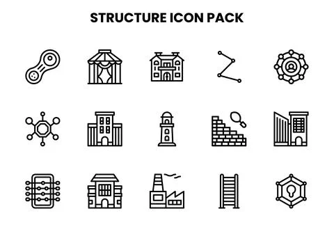 Structure Line Icons Pack イラスト素材