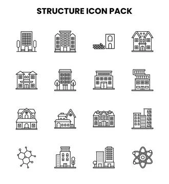 Structure Line Icons Pack Illustrazione stock