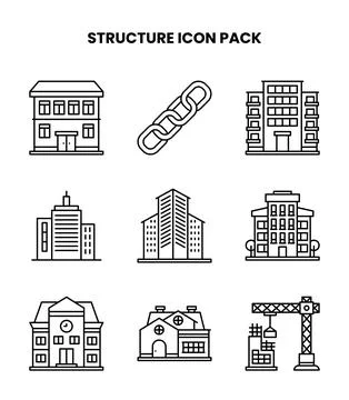 Structure Line Scalable Icons Pack イラスト素材