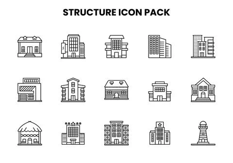 Structure Line Scalable Icons Pack Stock Illustration