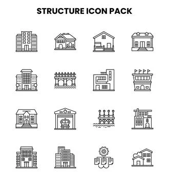 Structure Line UI Icons Pack Illustrazione stock