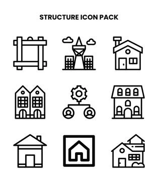 Structure Line UI Icons Pack 스톡 일러스트