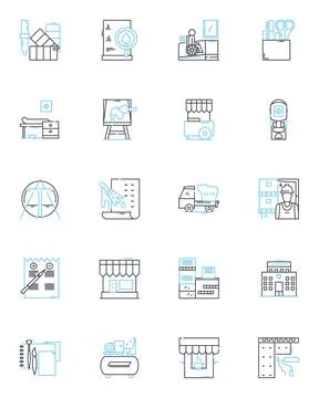 Structure linear icons set. Architecture, Framework, Design, Organization Stock Illustration