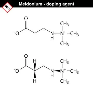 Structure of meldonium drug Stock-Illustration