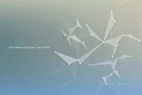 Structure of molecular particles and atom, polygonal abstract background Stock Illustration