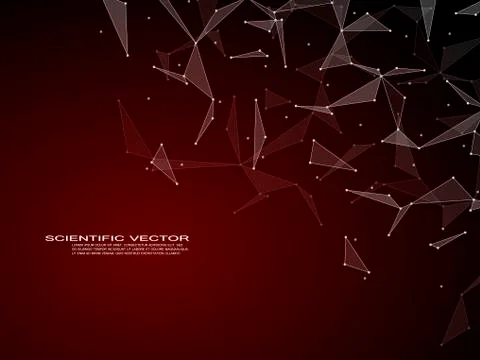 Structure of molecular particles and atom, polygonal abstract background Stock Illustration