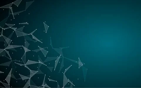 Structure of molecular particles and atom, polygonal abstract background Stock Illustration