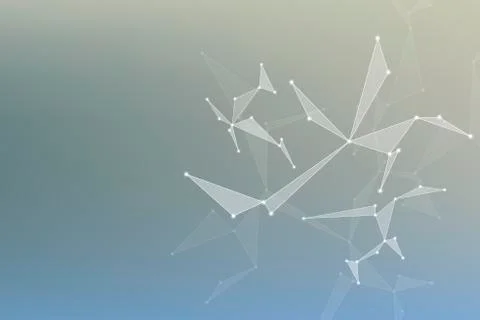 Structure of molecular particles and atom, polygonal abstract background Stock Illustration