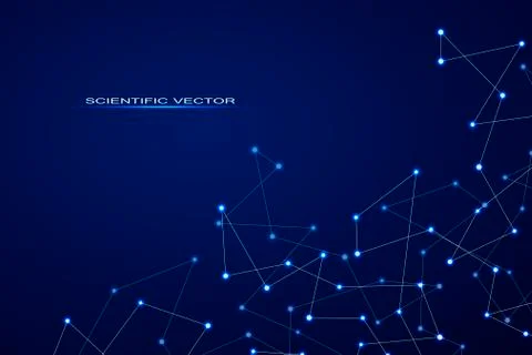 Structure of molecular particles and atom, polygonal abstract background Stock Illustration