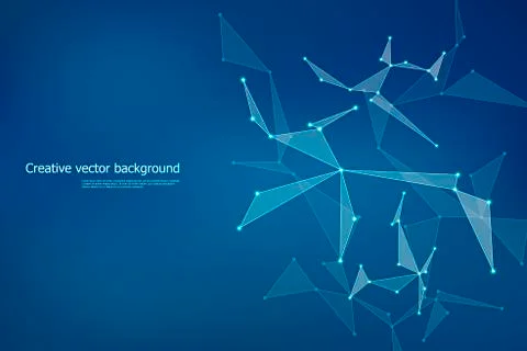 Structure of molecular particles and atom, polygonal abstract background Stock Illustration
