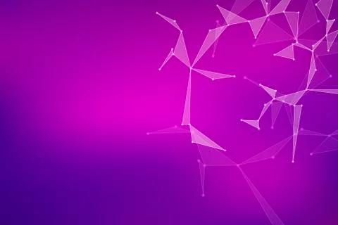 Structure of molecular particles and atom, polygonal abstract background Stock Illustration