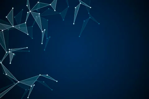 Structure of molecular particles and atom, polygonal abstract background Stock Illustration