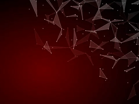 Structure of molecular particles and atom, polygonal abstract background Stockfoto's