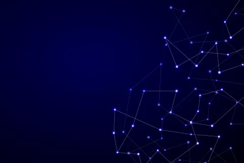 Structure of molecular particles and atom, polygonal abstract background Stock Photos