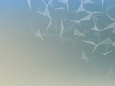 Structure of molecular particles and atom, polygonal abstract background Stock Photos