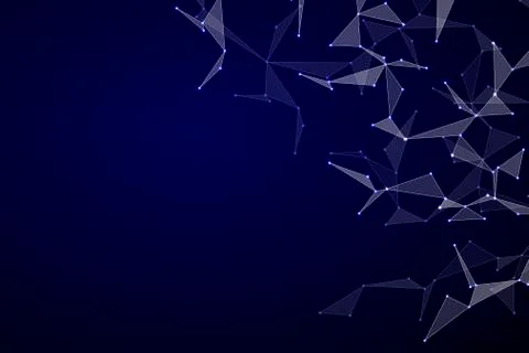 Structure of molecular particles and atom, polygonal abstract background Stock Photos