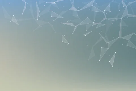 Structure of molecular particles and atom, polygonal abstract background Stockfoto's