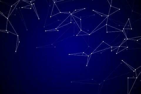 Structure of molecular particles and atom, polygonal abstract background 写真素材