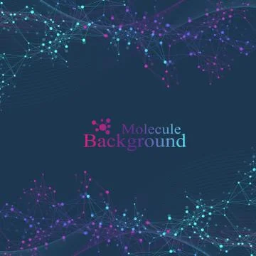 Structure molecule and communication. Dna, atom, neurons. Scientific molecule Illustrazione stock