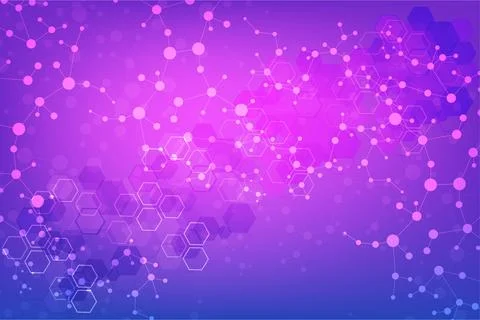 Structure molecule and communication. Dna, atom, neurons. Scientific concep.. Stock Illustration