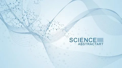 Structure molecule and communication. Dna, atom, neurons. Scientific concep.. Stock Illustration
