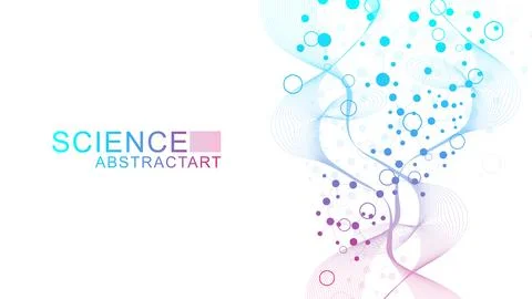 Structure molecule and communication. Dna, atom, neurons. Scientific concep.. Stock Illustration