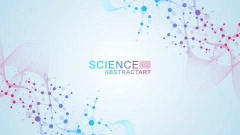 Structure molecule and communication. Dna, atom, neurons. Scientific concep.. Stock Illustration