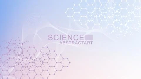 Structure molecule and communication. Dna, atom, neurons. Scientific concep.. Stock Illustration