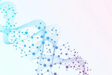 Structure molecule and communication. Dna, atom, neurons. Scientific concep.. Stock Illustration