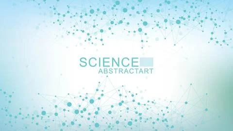 Structure molecule and communication. Dna, atom, neurons. Scientific concept for Stock Illustration