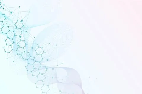Structure molecule and communication. Dna, atom, neurons. Scientific concept for Stock Illustration