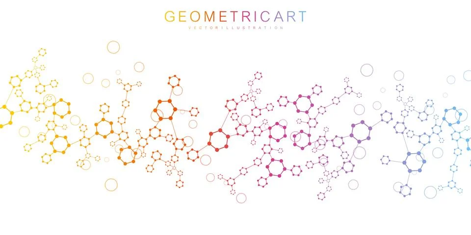 Structure molecule and communication. Dna, atom, neurons. Scientific concept for Illustrazione stock