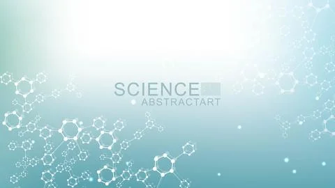 Structure molecule and communication. Dna, atom, neurons. Scientific concept for Illustrazione stock