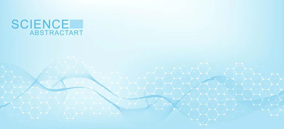 Structure molecule and communication. Dna, atom, neurons. Scientific concept for Illustrazione stock