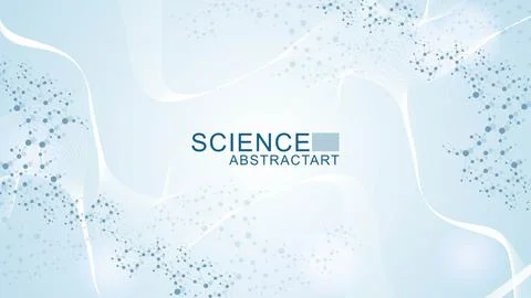 Structure molecule and communication. Dna, atom, neurons. Scientific concept for Stock Illustration