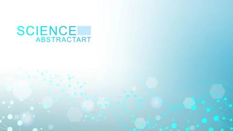 Structure molecule and communication. Dna, atom, neurons. Scientific concept for Stock Illustration
