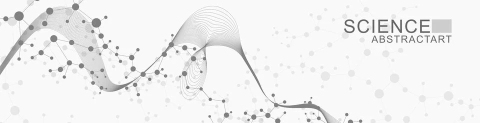 Structure molecule and communication. Dna, atom, neurons. Scientific concept for Stock Illustration