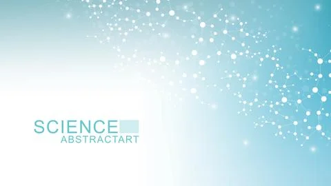 Structure molecule and communication Dna, atom, neurons. Science concept for Stock Illustration