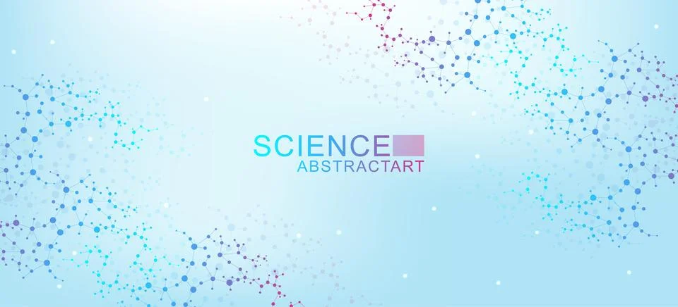 Structure molecule and communication Dna, atom, neurons. Science concept for Stock Illustration