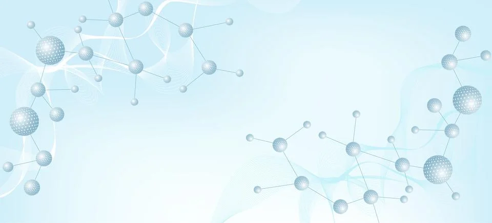 Structure molecule and communication Dna, atom, neurons. Science concept for Stock Illustration
