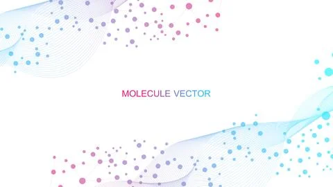 Structure molecule and communication Dna, atom, neurons. Science concept for Illustrazione stock