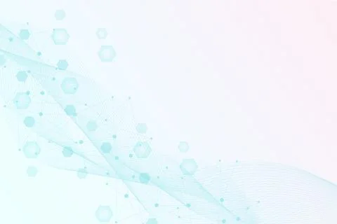 Structure molecule and communication. Dna, atom, neurons. Scientific concept for Stock Illustration