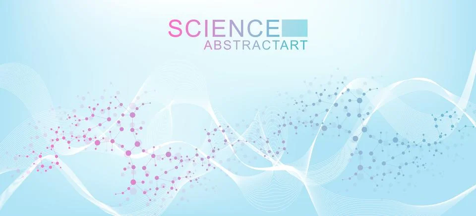 Structure molecule and communication Dna, atom, neurons. Science concept for Stock Illustration
