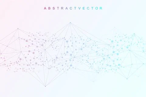 Structure molecule and communication Dna, atom, neurons. Science concept for Stock Illustration