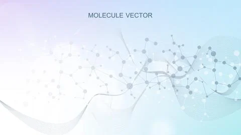 Structure molecule and communication. Dna, atom, neurons. Scientific concept for Stock Illustration