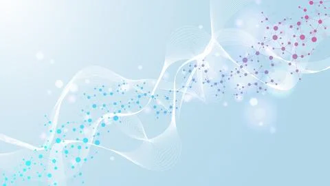 Structure molecule and communication. Dna, atom, neurons. Scientific concept for Stock Illustration