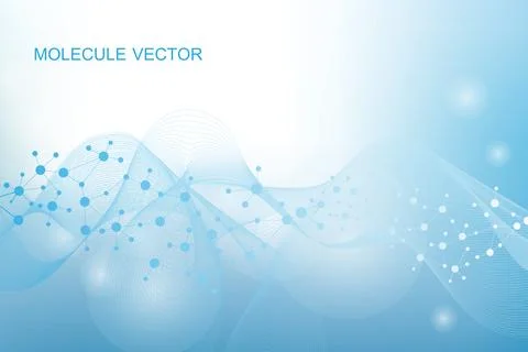 Structure molecule and communication. Dna, atom, neurons. Scientific concept for Stock Illustration