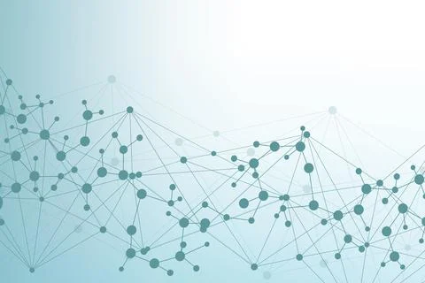 Structure molecule and communication Dna, atom, neurons. Science concept for Stock Illustration